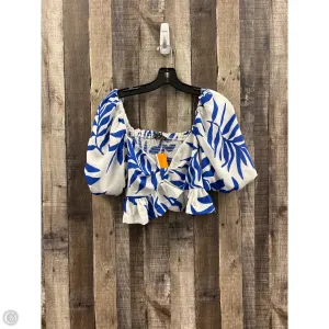 Top Short Sleeve By Cme In Blue & White, Size: M