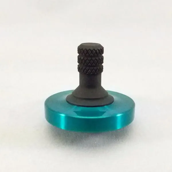 Translucent Teal and Blacked Out Stainless Steel Precision Spinning Top