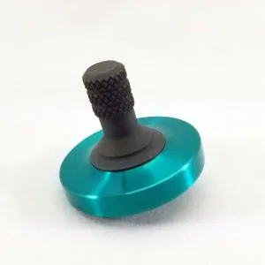 Translucent Teal and Blacked Out Stainless Steel Precision Spinning Top