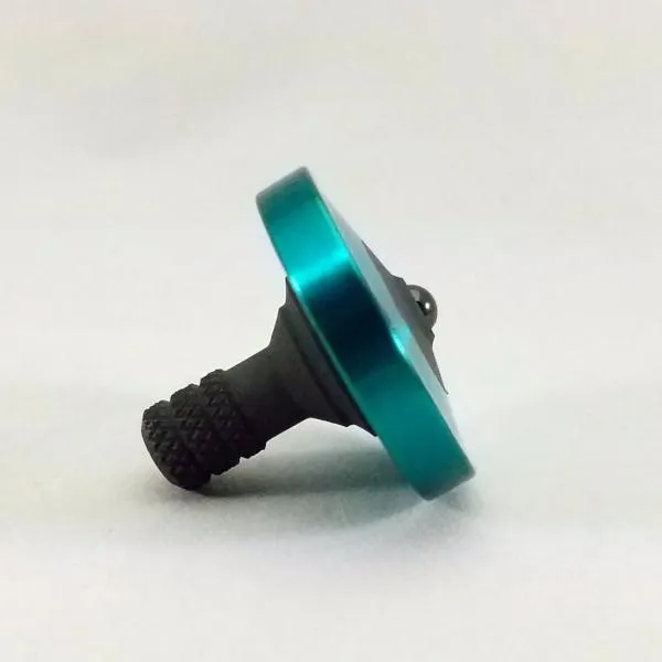 Translucent Teal and Blacked Out Stainless Steel Precision Spinning Top