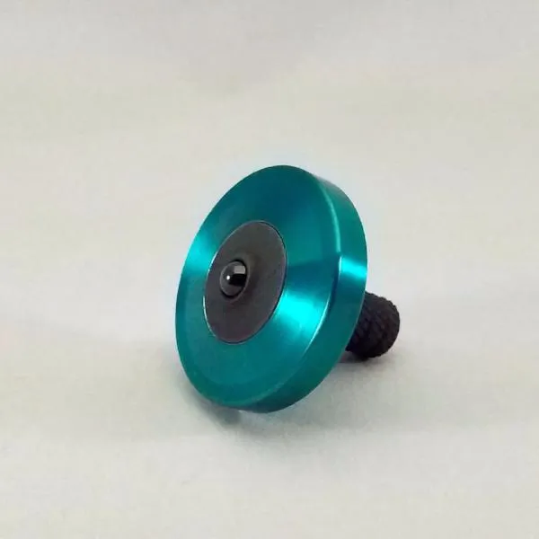 Translucent Teal and Blacked Out Stainless Steel Precision Spinning Top