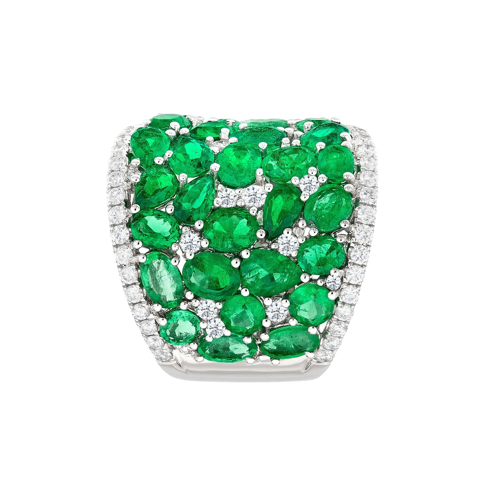 Tropical Paradise Rainforest Emerald Dome Ring