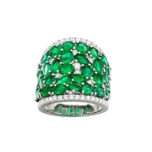 Tropical Paradise Rainforest Emerald Dome Ring