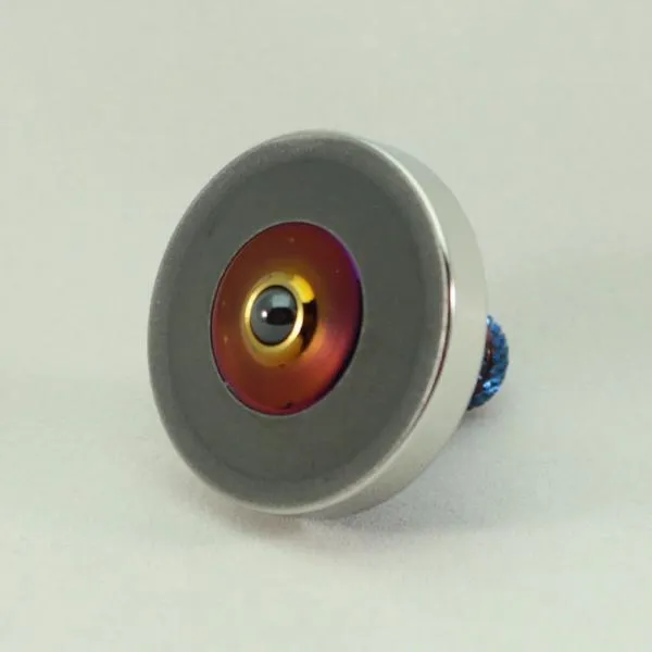 Two Step - Blacked out and polished stainless steel with a heat anodized titanium spindle #8