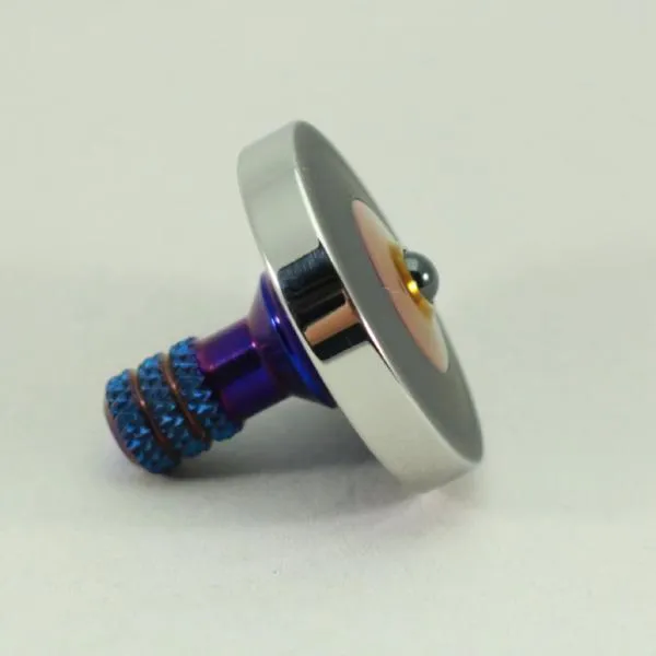 Two Step - Blacked out and polished stainless steel with a heat anodized titanium spindle #8