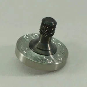Two Step - Engraved Brushed Stainless Steel and Gun Metal Spinning Top