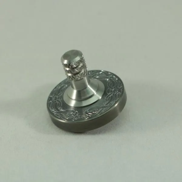 Two Step - Engraved Gunmetal and Brushed Stainless Step Spinning Top
