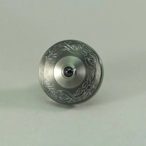 Two Step - Engraved Gunmetal and Brushed Stainless Step Spinning Top