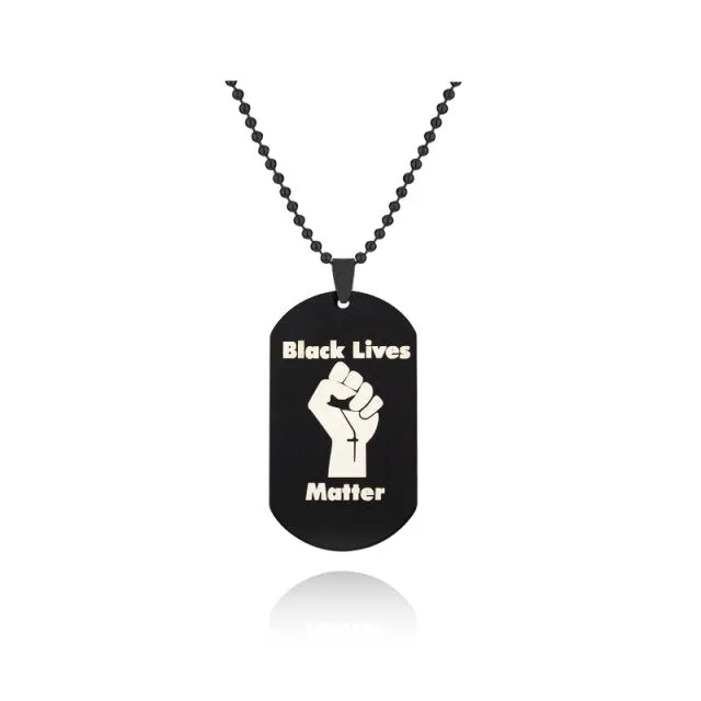USA Black Resist Fist I Can't Breathe Pendant Necklace Stainless Steel George Floyd Black Lives Matter Necklaces Jewelry