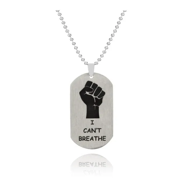 USA Black Resist Fist I Can't Breathe Pendant Necklace Stainless Steel George Floyd Black Lives Matter Necklaces Jewelry