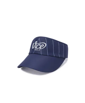 Vice Golf Atelier Pinstripe Wide Visor - Navy