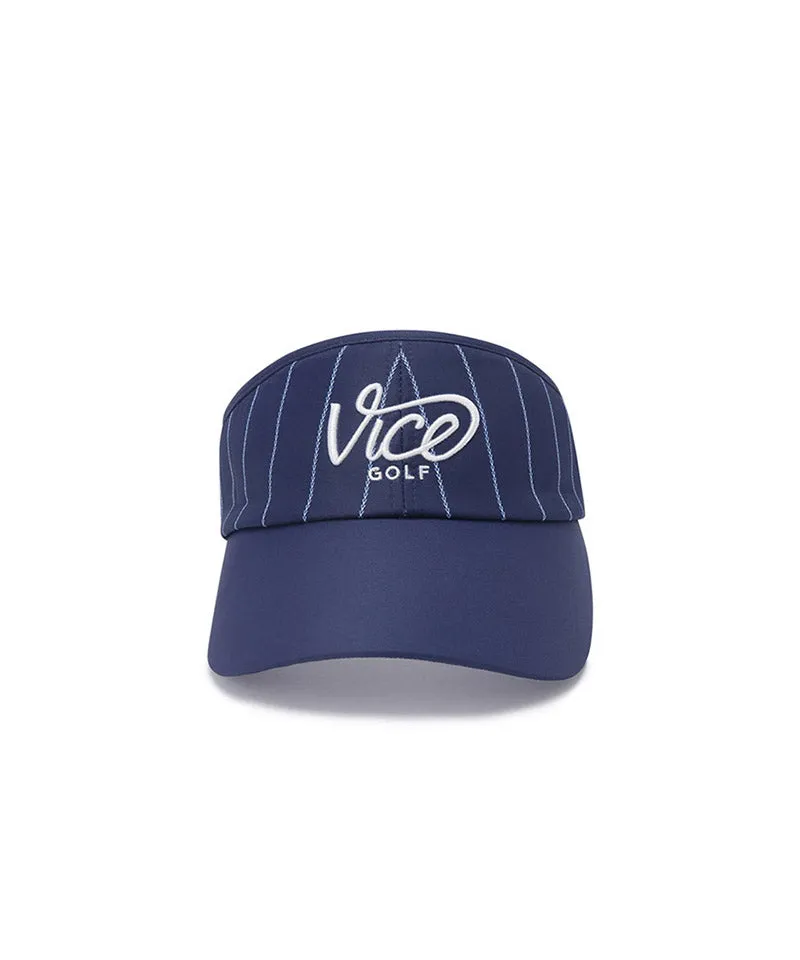 Vice Golf Atelier Pinstripe Wide Visor - Navy