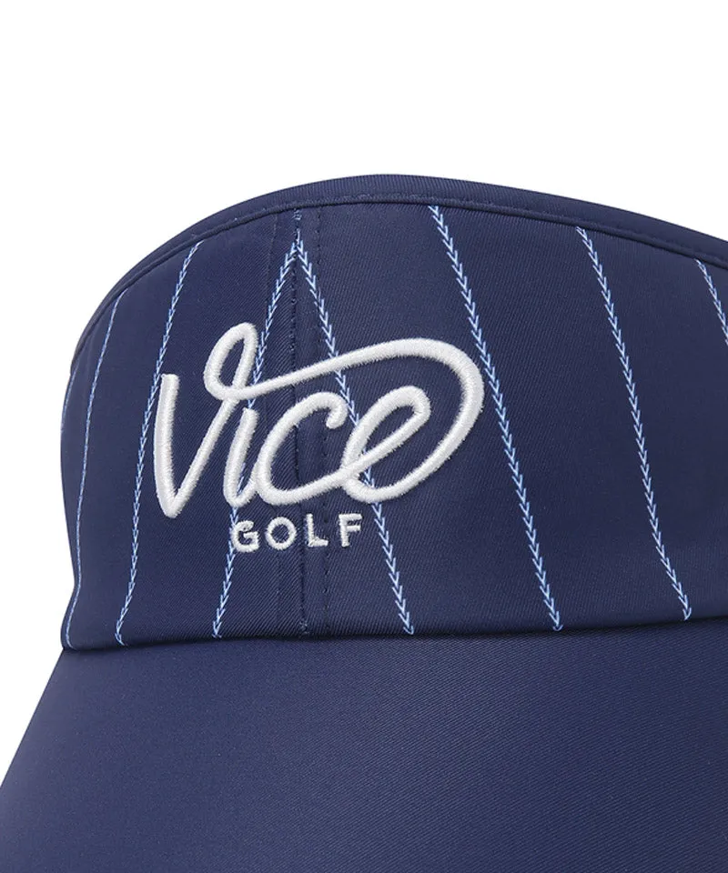 Vice Golf Atelier Pinstripe Wide Visor - Navy