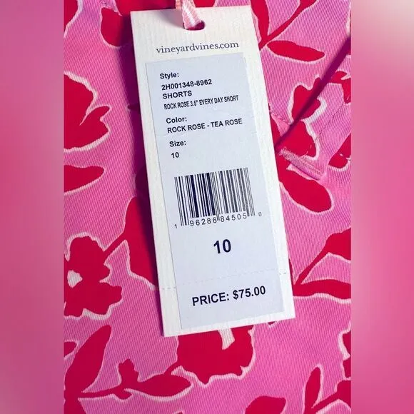 Vineyard Vines Pink and Red Floral Shorts NWT