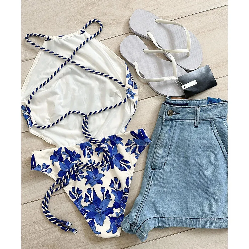 Vintage Retro Halter Swimsuit