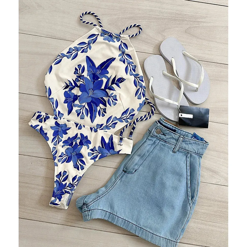 Vintage Retro Halter Swimsuit