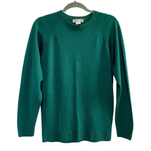 Vintage Talbots 100% Wool Lightweight Green Crew Neck Sweater Women's Sz Medium