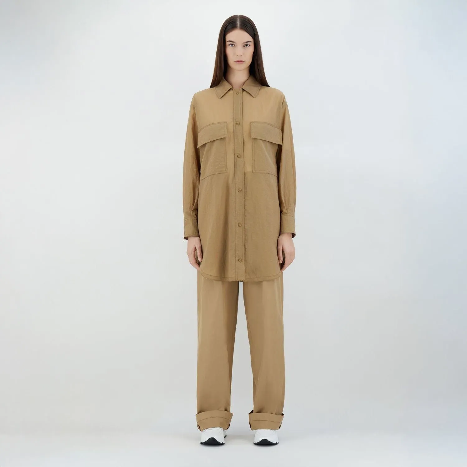 W Ripstop Shirt Jacket, Verde Militare