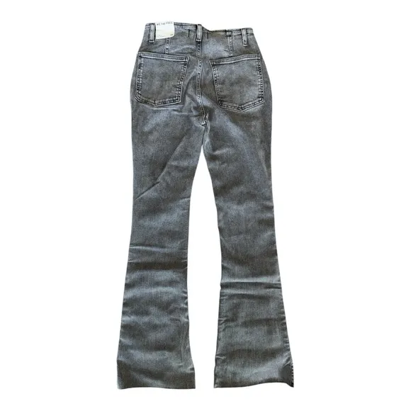 We The Free Level Up Slit Slim Flare Jeans Ridge Grey Size 28 NWT