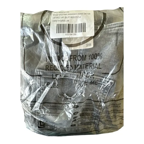 We The Free Level Up Slit Slim Flare Jeans Ridge Grey Size 28 NWT