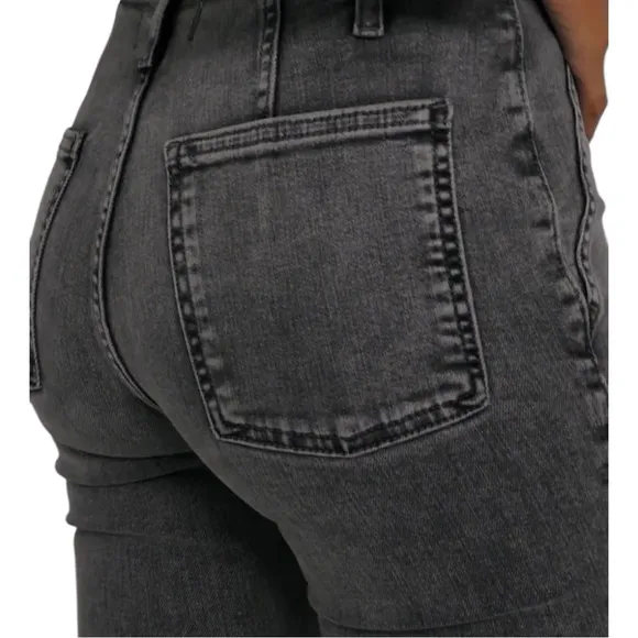 We The Free Level Up Slit Slim Flare Jeans Ridge Grey Size 28 NWT