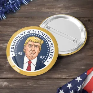 Wear Your Beliefs With Confidence - US Patriotic Pride Pinback Button