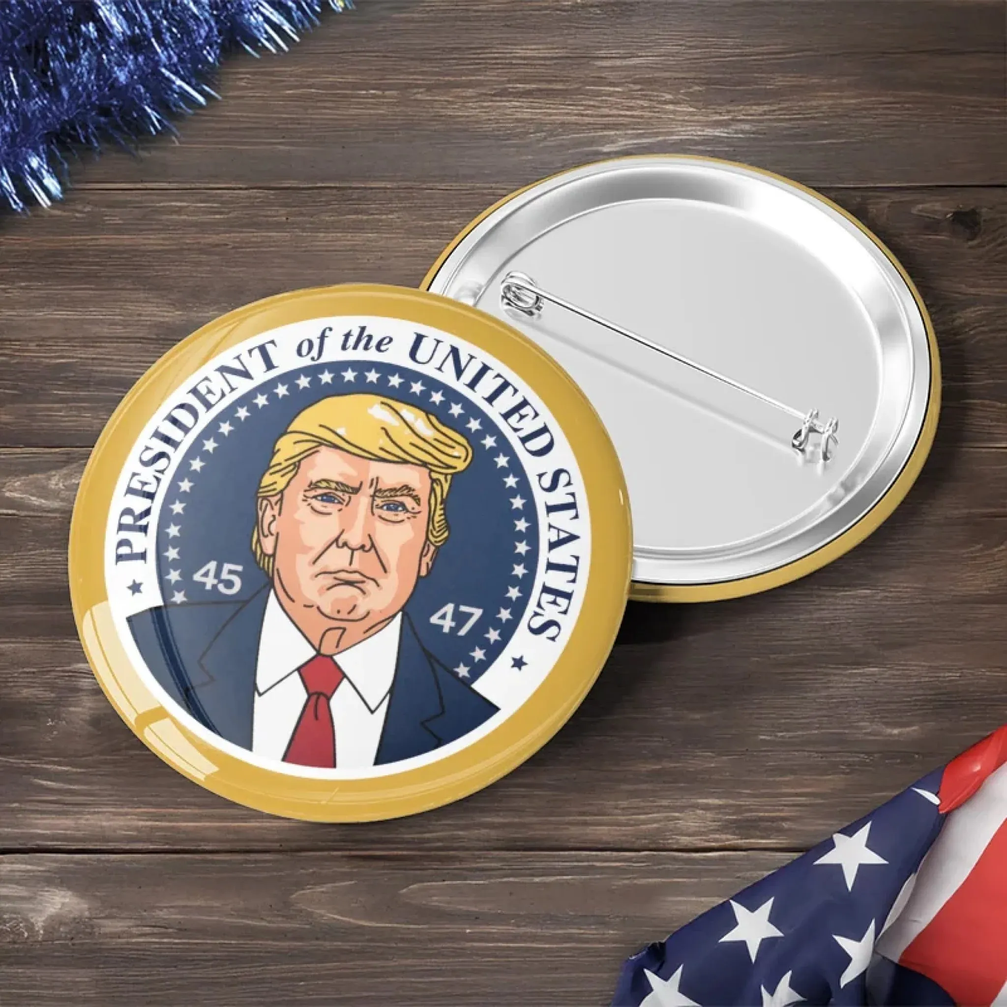 Wear Your Beliefs With Confidence - US Patriotic Pride Pinback Button