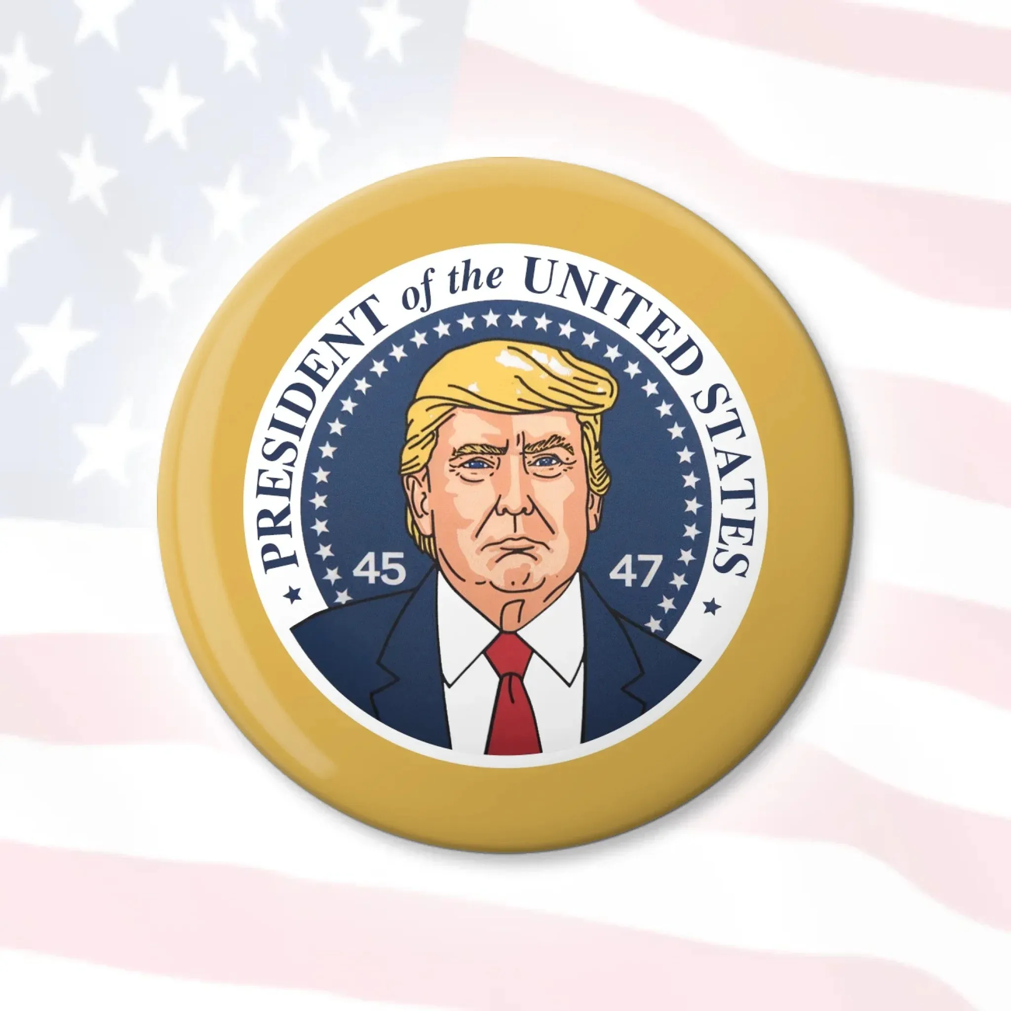 Wear Your Beliefs With Confidence - US Patriotic Pride Pinback Button