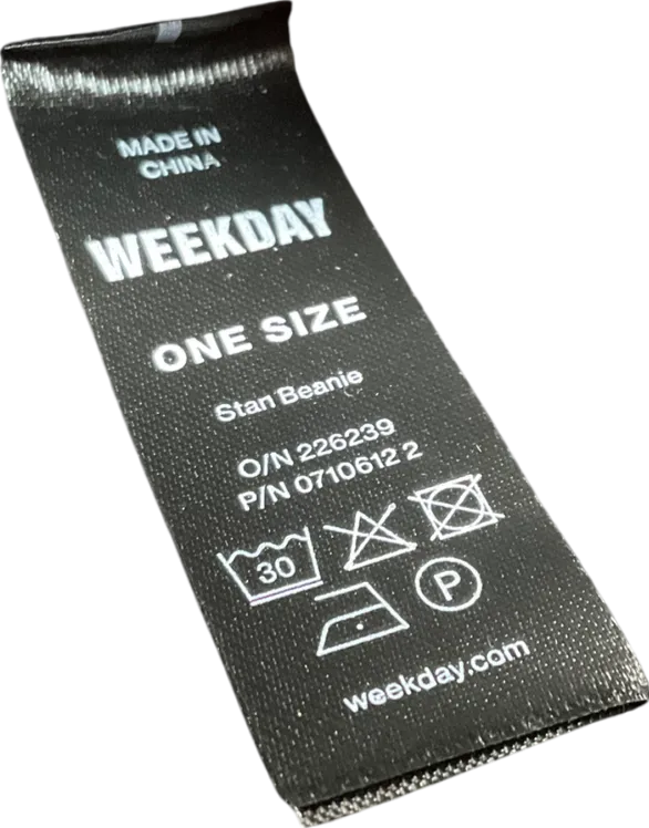 Weekday Black Fold Knit Wool Blend Beanie One Size