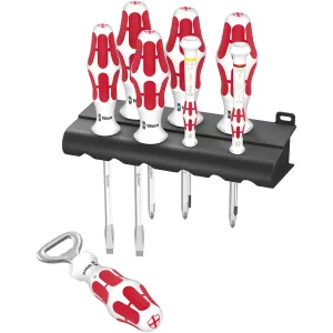 Wera Kraftform Sports Edition England Screwdriver Set Bottle Opener and Rack 8 Pieces