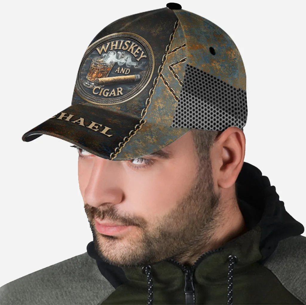 Whiskey And Cigar - Personalized Whisky Classic Cap