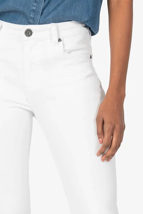 White Kelsey High Rise Ankle Flare