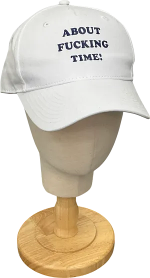 White Slogan Baseball Cap One Size