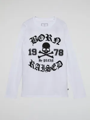 White Statement Print Long Sleeve Shirt (Kids)