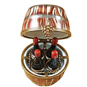 Wine Barrel with 4 Bottles limoges box