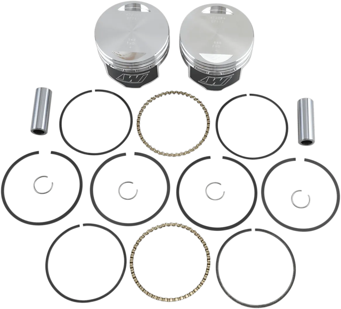 Wiseco K1644 K Piston Kit (80ci., Flat Top) - .040in. Oversize to 3.538in., 8.5:1 Compression