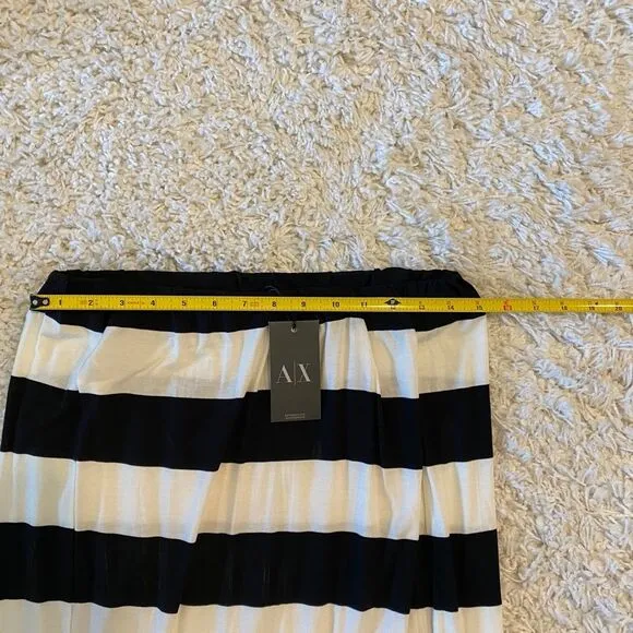 Women's Armani Exchange Long/Maxi Fitted/Pencil Skirt. Black/White. Medium. Chic