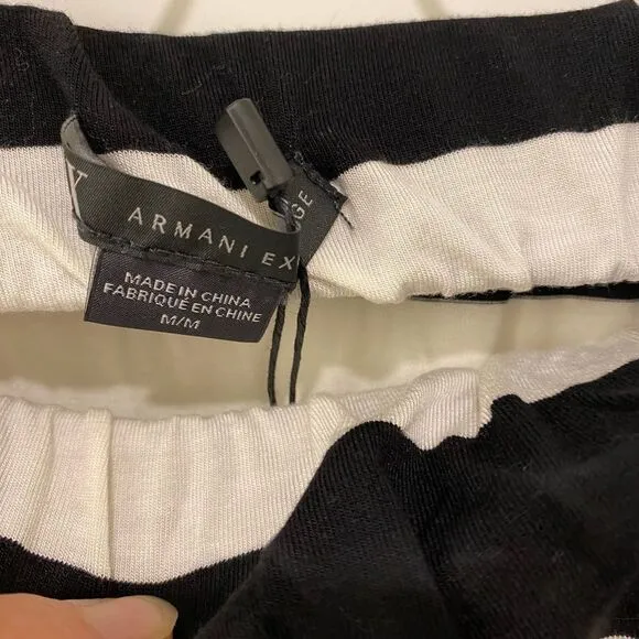 Women's Armani Exchange Long/Maxi Fitted/Pencil Skirt. Black/White. Medium. Chic