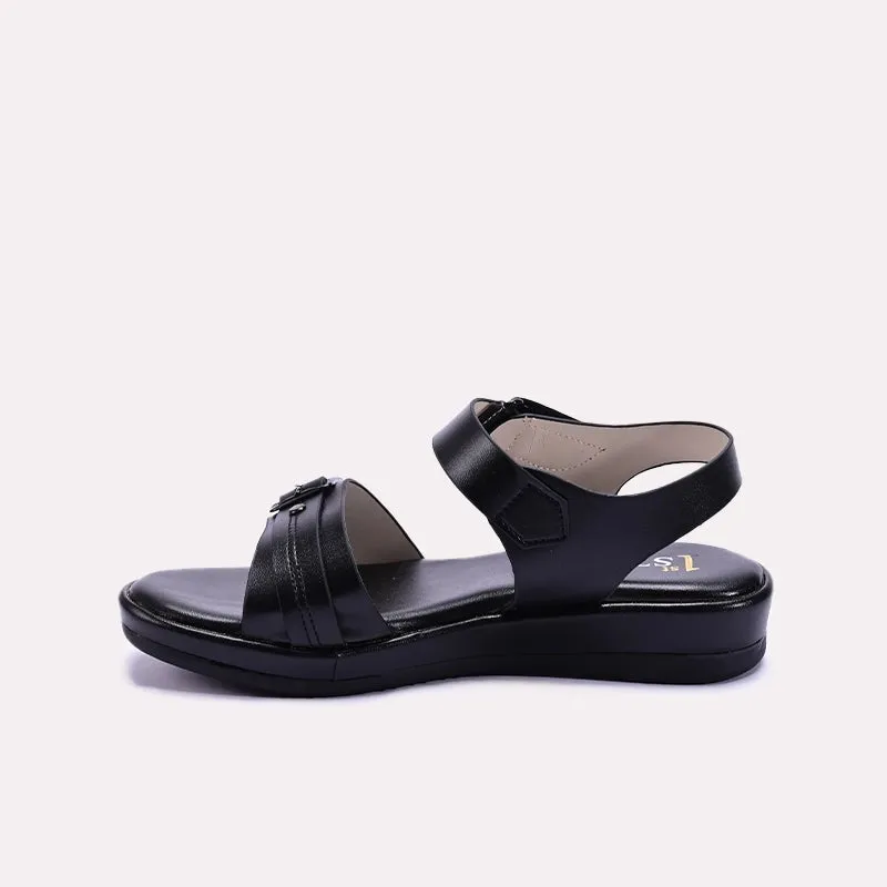 Womens Black Comfy Casual Sandals 0421476