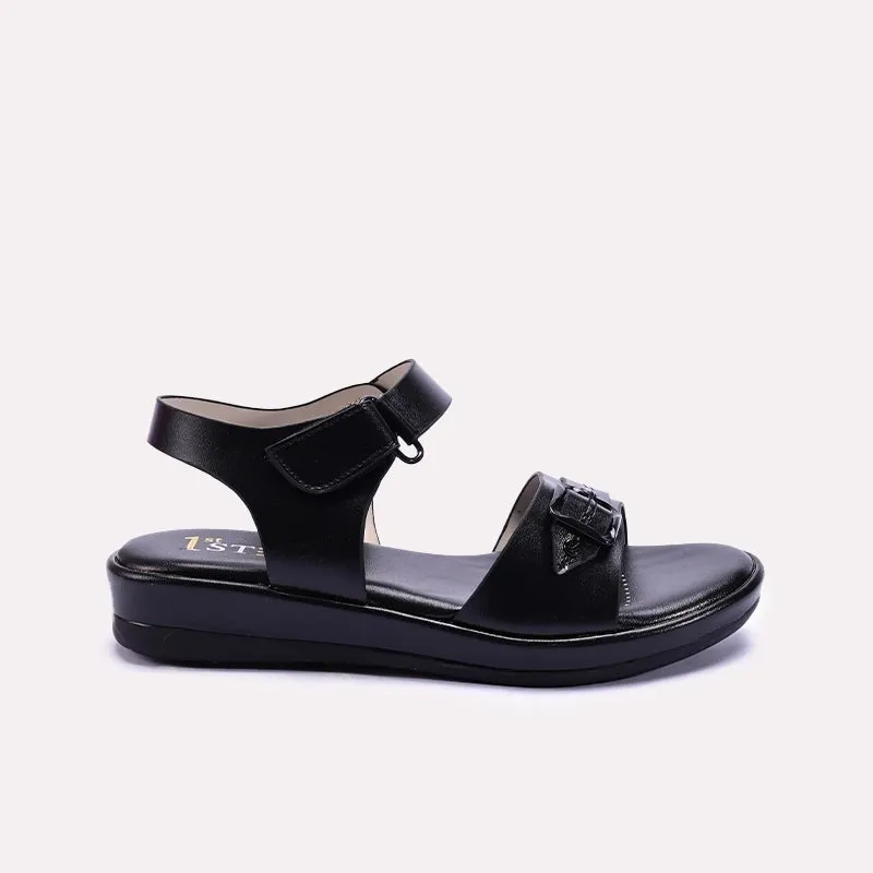 Womens Black Comfy Casual Sandals 0421476