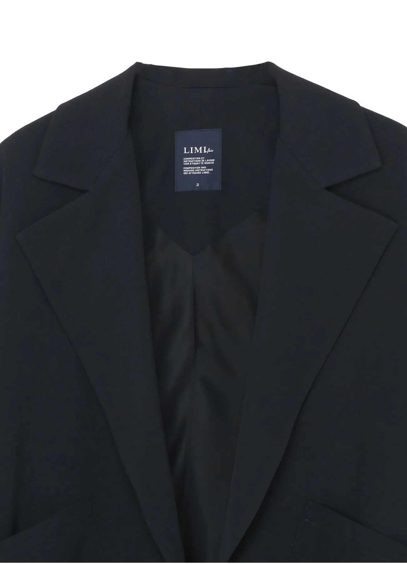 WOOL GABARDINE ELBOW PATCH SHORT JACKET
