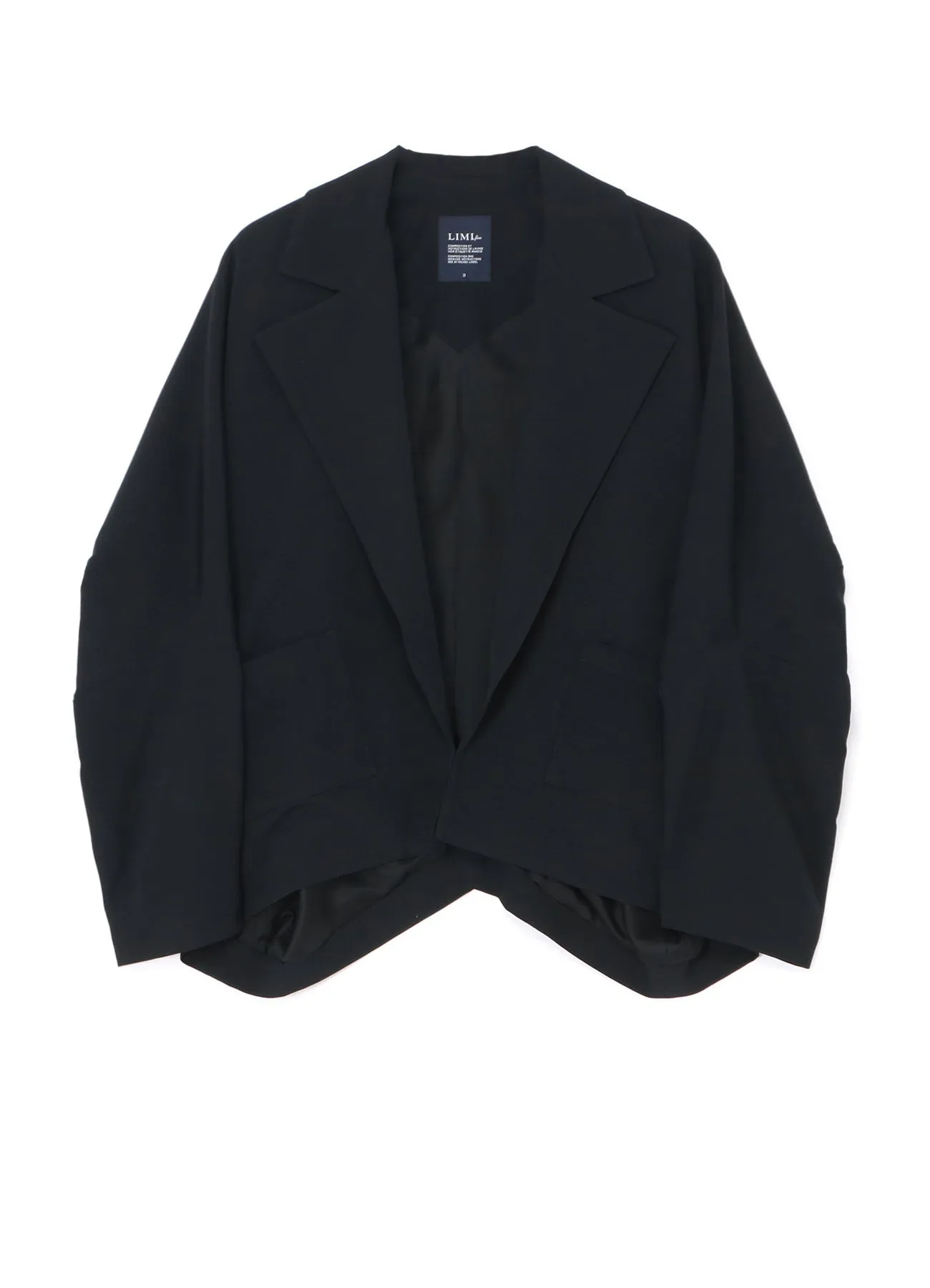 WOOL GABARDINE ELBOW PATCH SHORT JACKET