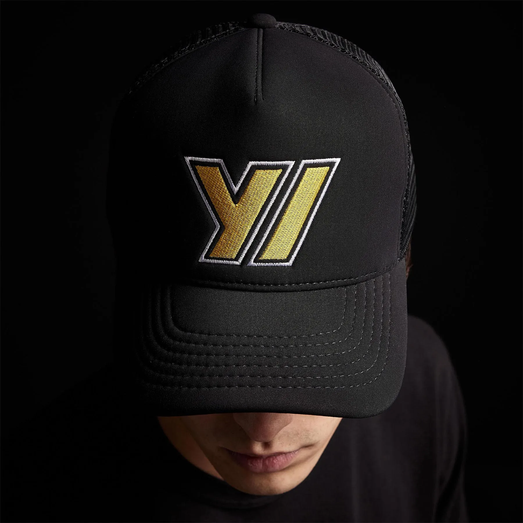 Y/ Outline Scuba Trucker Hat - Black