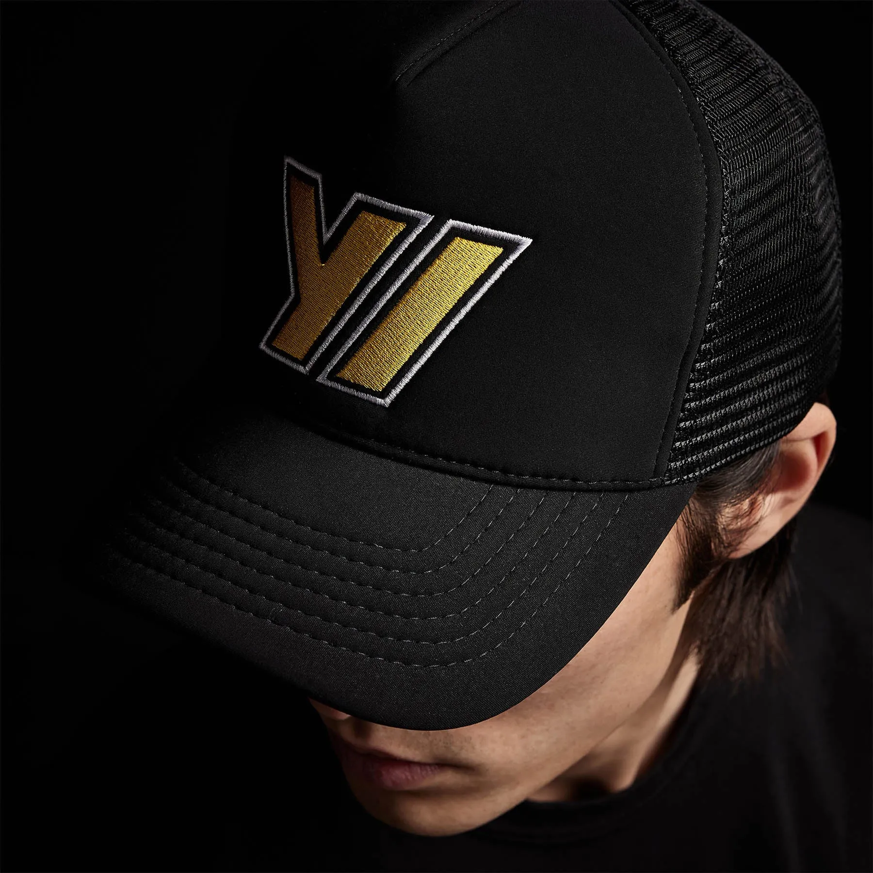 Y/ Outline Scuba Trucker Hat - Black