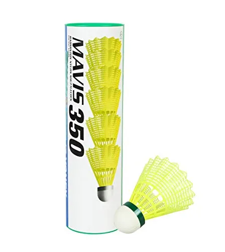Yonex VOLTRIC 0.6DG Slim Badminton Racquet with free Full Cover (35 lbs Tension) | Tri-voltage system | Made in Taiwan Yonex Mavis 350 Green Cap Nylon Shuttlecock (Yellow)