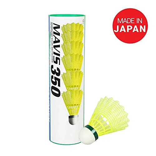 Yonex VOLTRIC 0.6DG Slim Badminton Racquet with free Full Cover (35 lbs Tension) | Tri-voltage system | Made in Taiwan Yonex Mavis 350 Green Cap Nylon Shuttlecock (Yellow)
