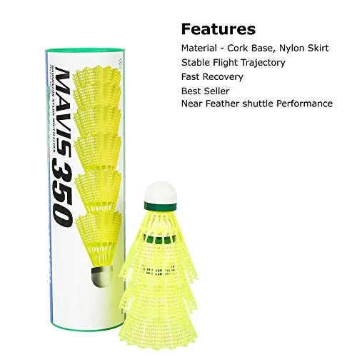 Yonex VOLTRIC 0.6DG Slim Badminton Racquet with free Full Cover (35 lbs Tension) | Tri-voltage system | Made in Taiwan Yonex Mavis 350 Green Cap Nylon Shuttlecock (Yellow)