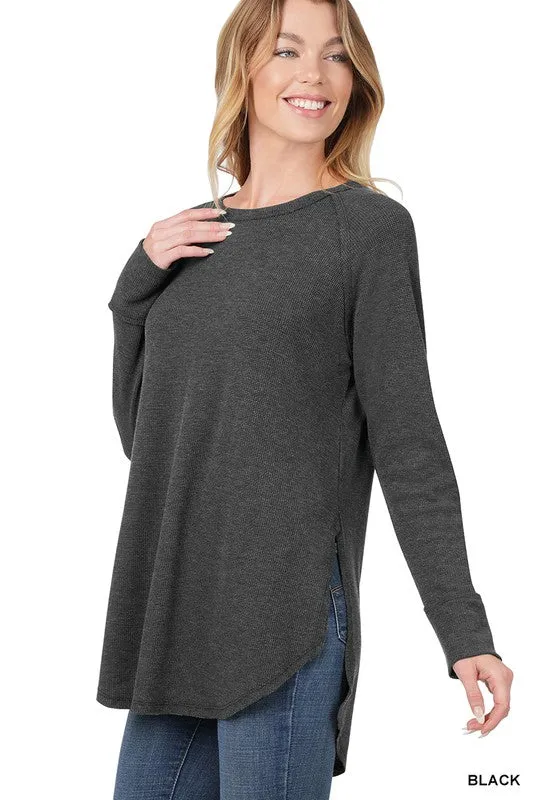 ZENANA Baby Waffle Raglan Sleeve Top